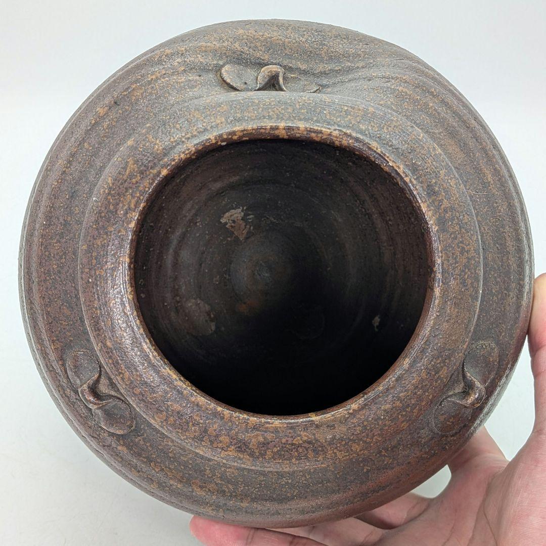 明治～昭和初期 備前焼 三耳壺 三耳壷 花瓶 花入 花器 フラワーベース