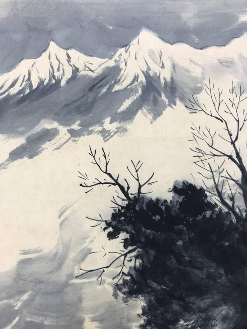 真作/杉原元人/山水図/掛軸/名家伝来/AD-901