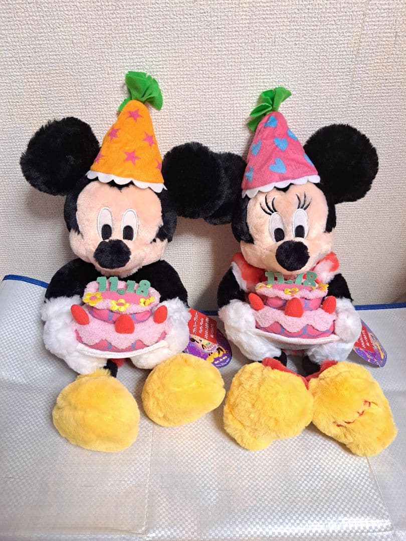 ミッキーミニーのフラッフィープラッシーのバースデーぬいぐるみ タグ付き レア商品
