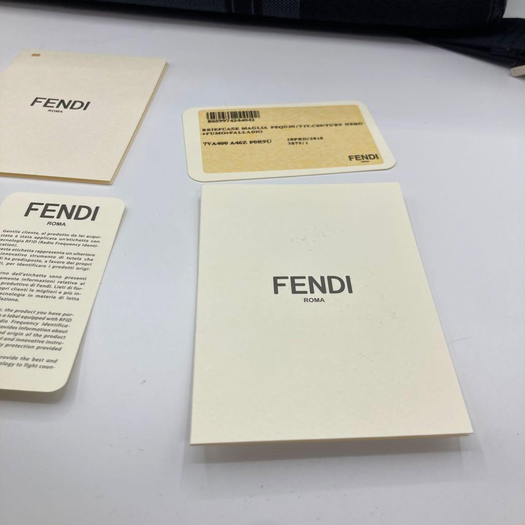 FENDI フェンディ 7VA400 ロゴ メッシュ ビジネスバッグ
