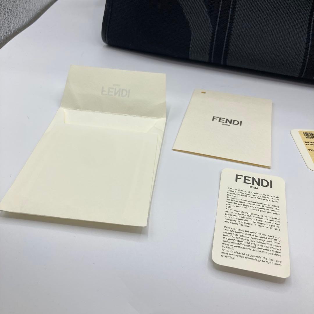 FENDI フェンディ 7VA400 ロゴ メッシュ ビジネスバッグ