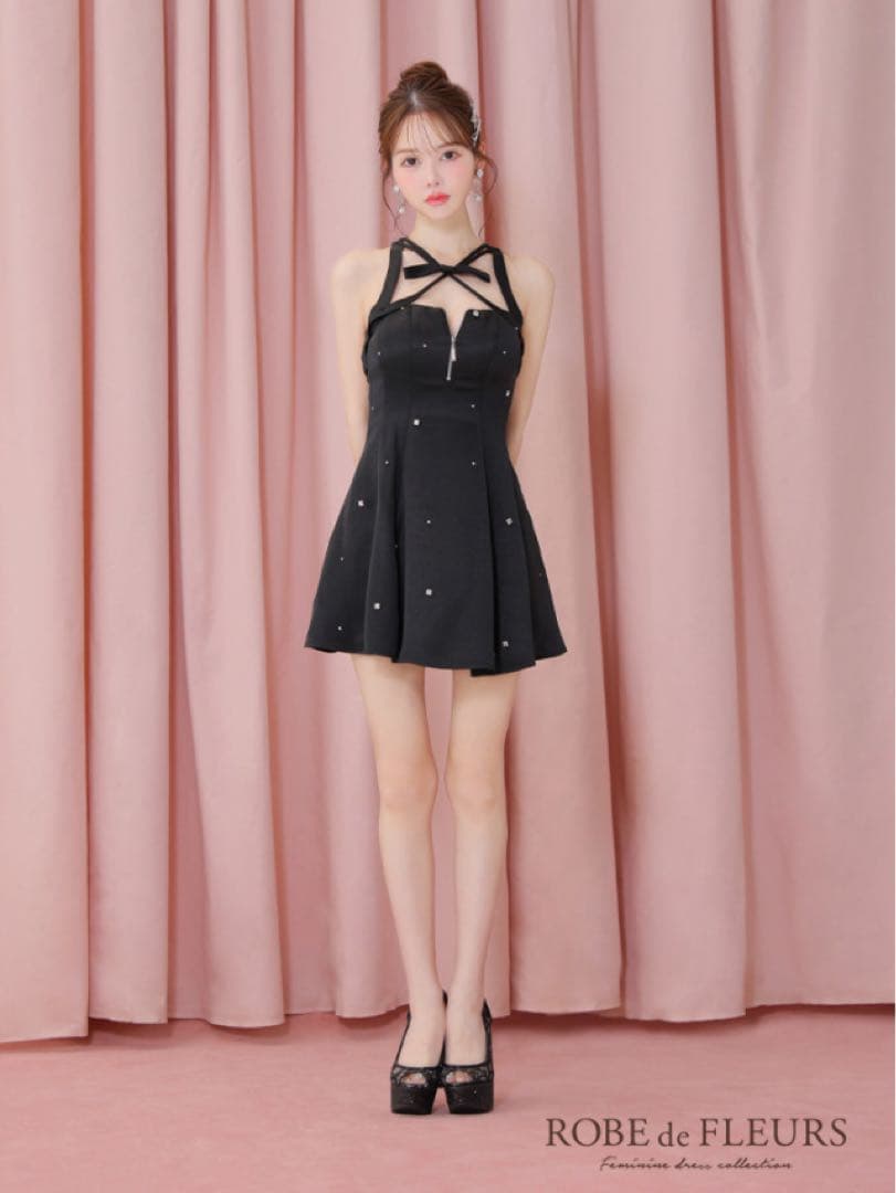 ROBE de FLEURS ブラックドレス S