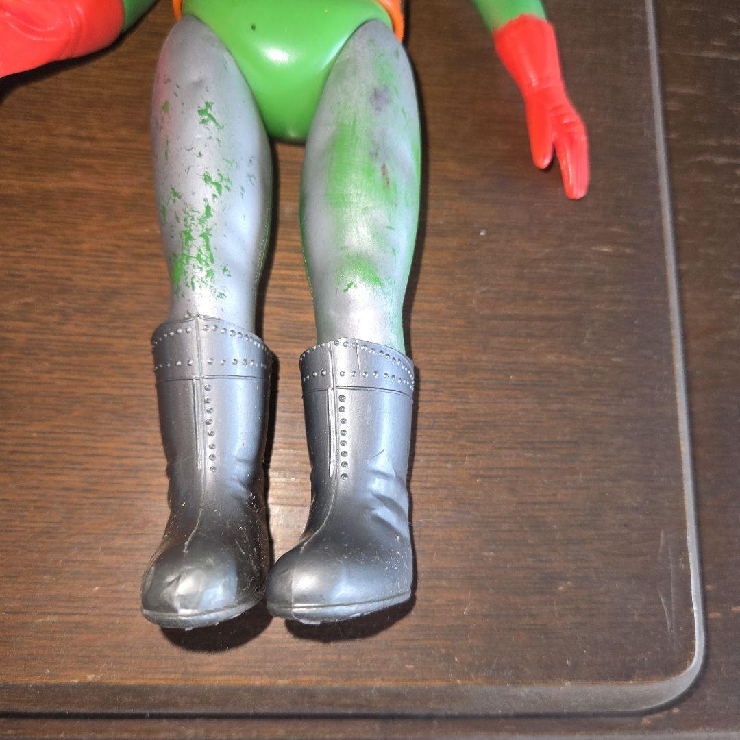 旧バンダイ サンダーマスク 面取れ ソフビ 当時物！