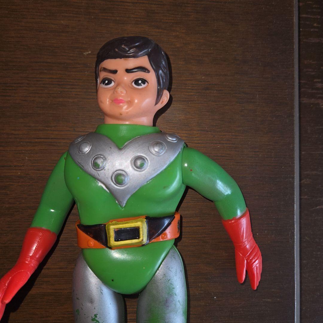 旧バンダイ サンダーマスク 面取れ ソフビ 当時物！