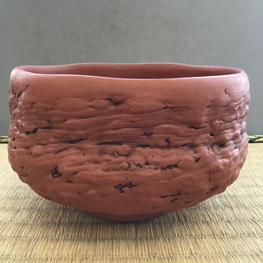 茶道具 茶碗 常滑焼 朱泥 尾州常滑市 頼鳳堂 No.221