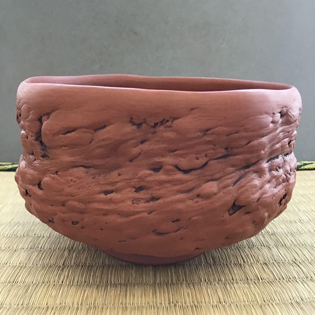 茶道具 茶碗 常滑焼 朱泥 尾州常滑市 頼鳳堂 No.221