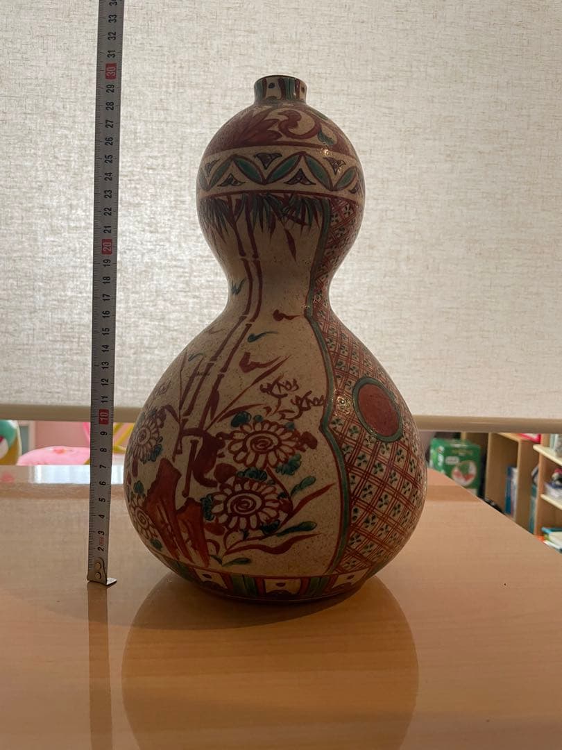 京焼　赤絵　花瓶