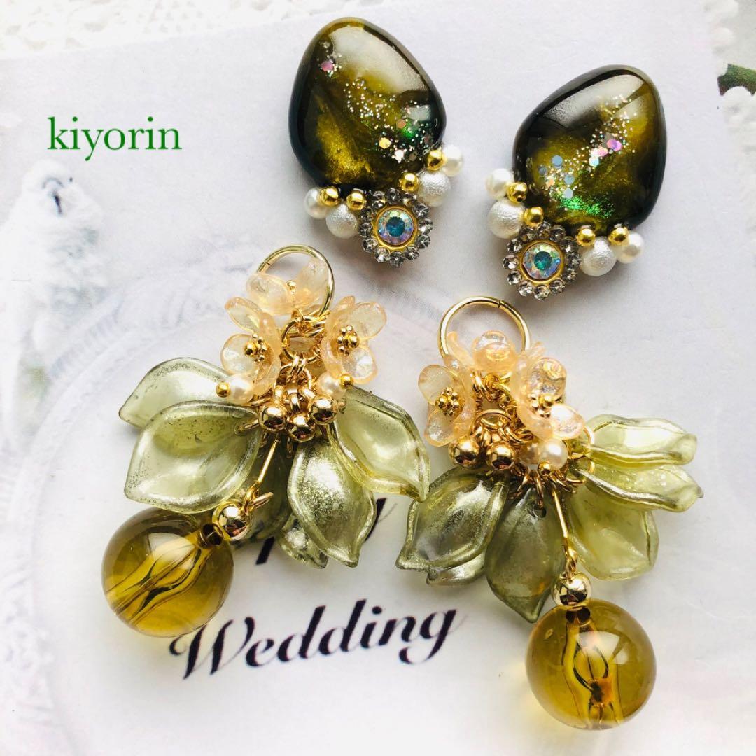 1510 ダークフェアリー 2way ハンドメイド イヤリング