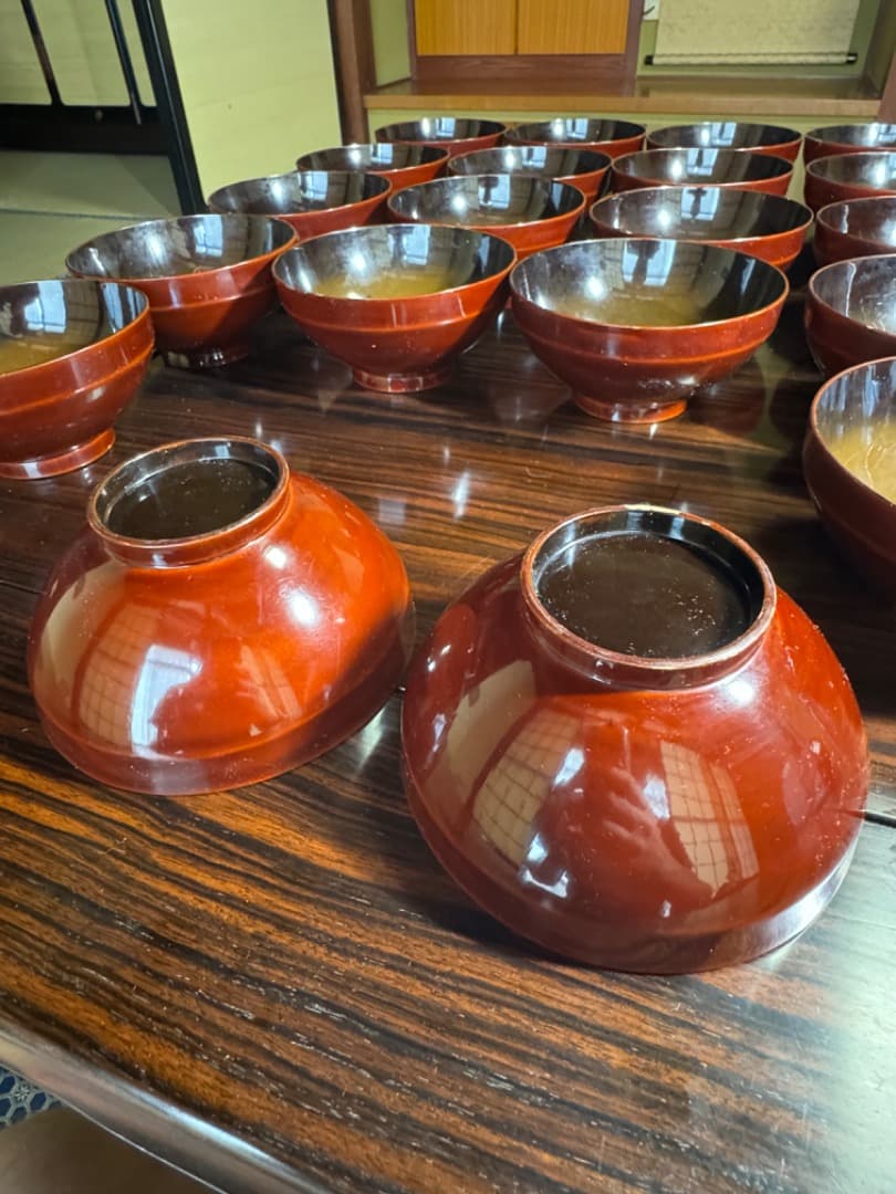 木曽漆器 吸物椀 二十客（蓋付き／江戸後期・手描