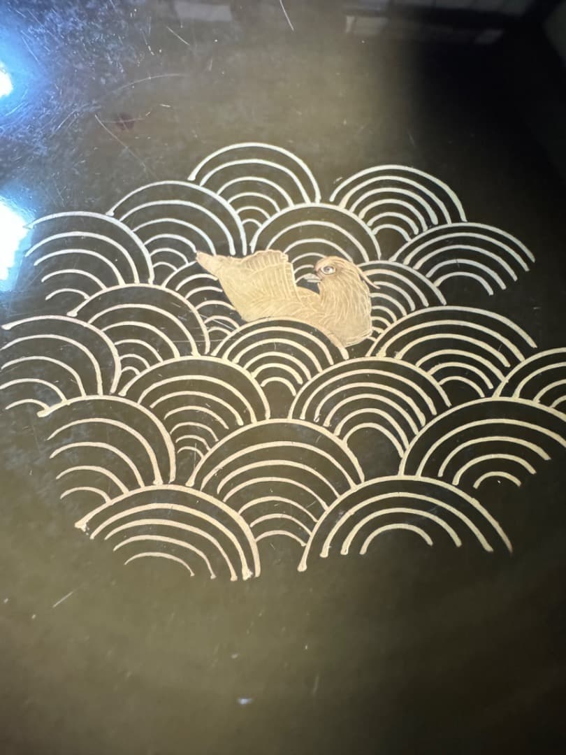 木曽漆器 吸物椀 二十客（蓋付き／江戸後期・手描