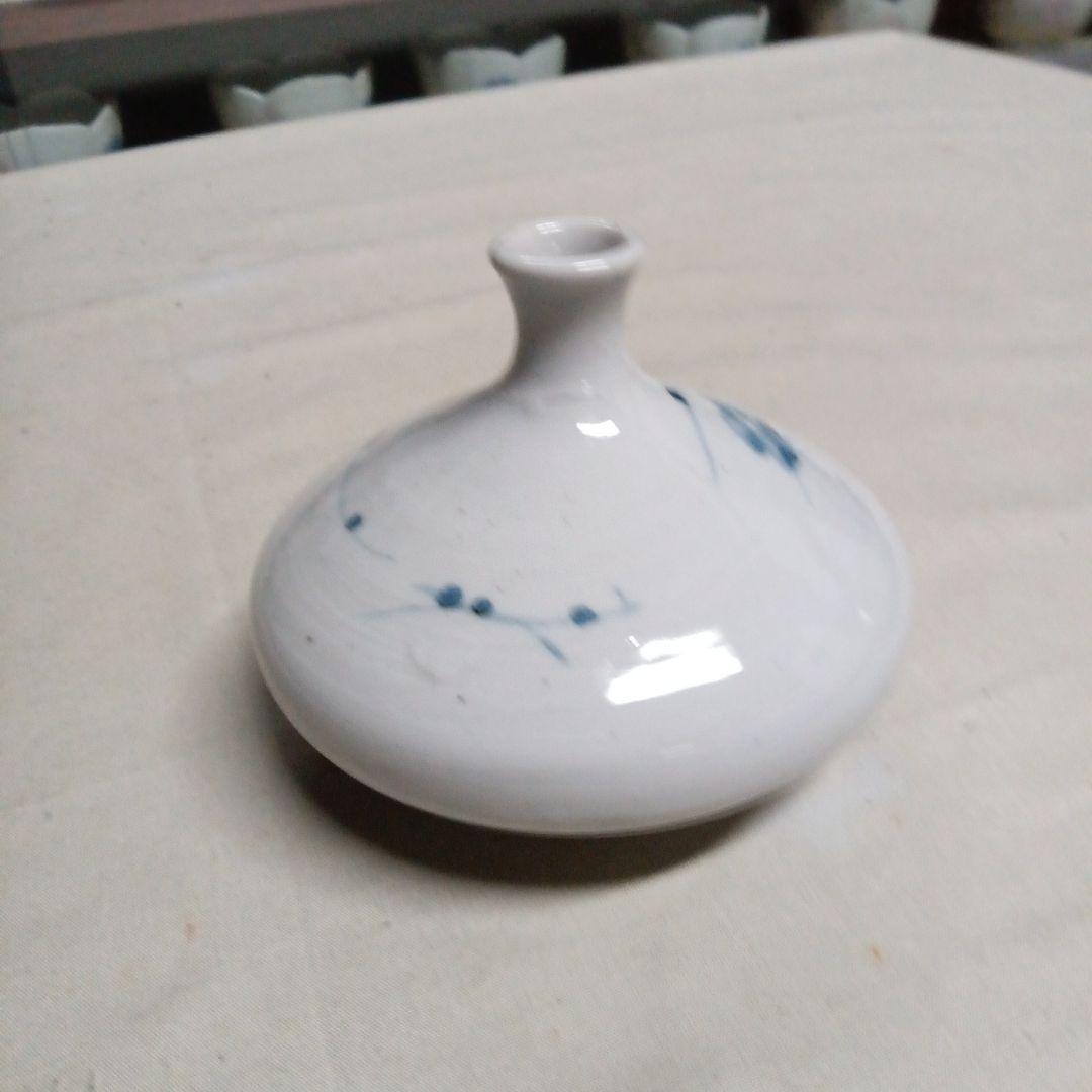 古伊万里 染付 草花文 油壺 江戸中期 完品