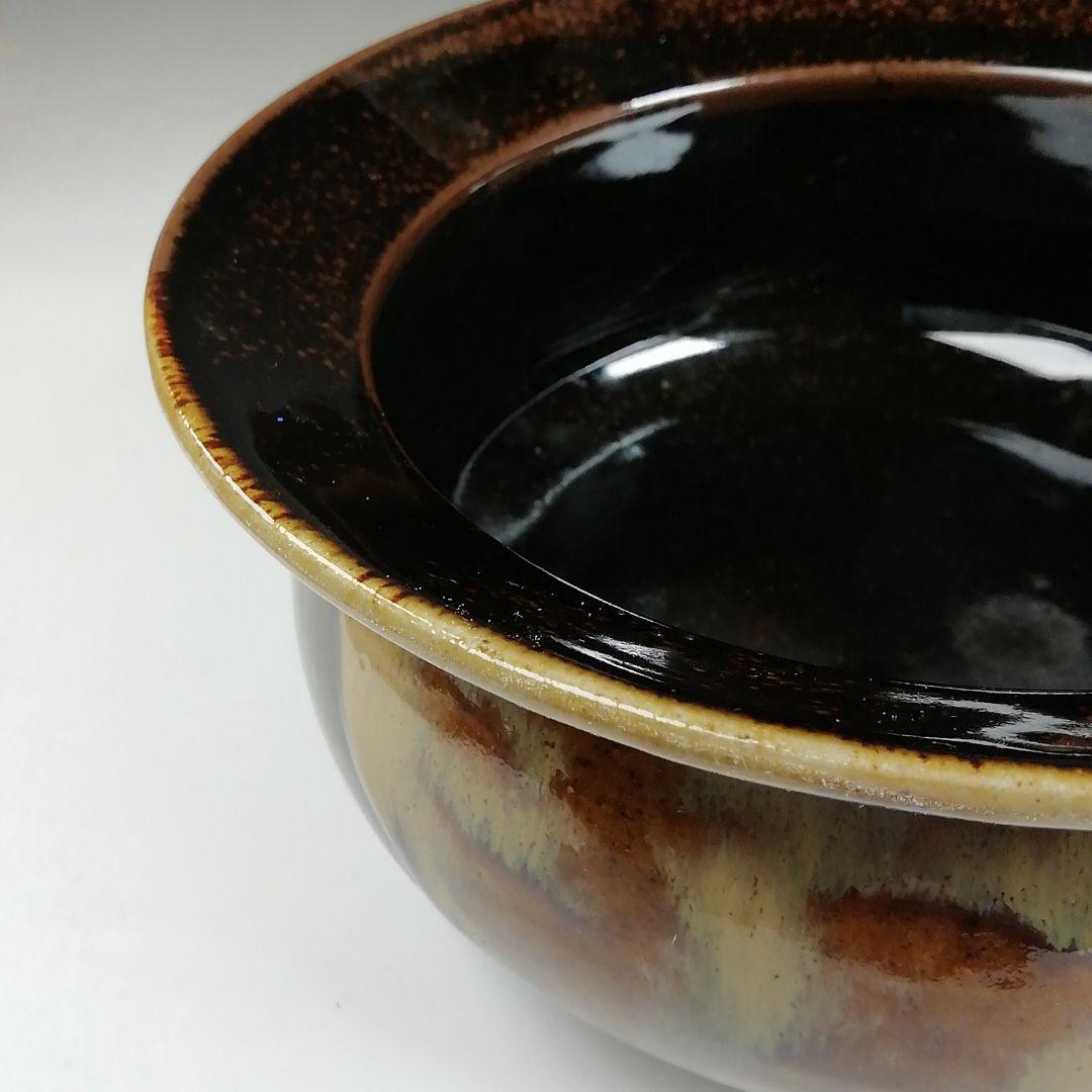 W156 建水 『膳所焼』『エフゴ 建水』『淡海ぜぜ陽炎園 造』 共箱