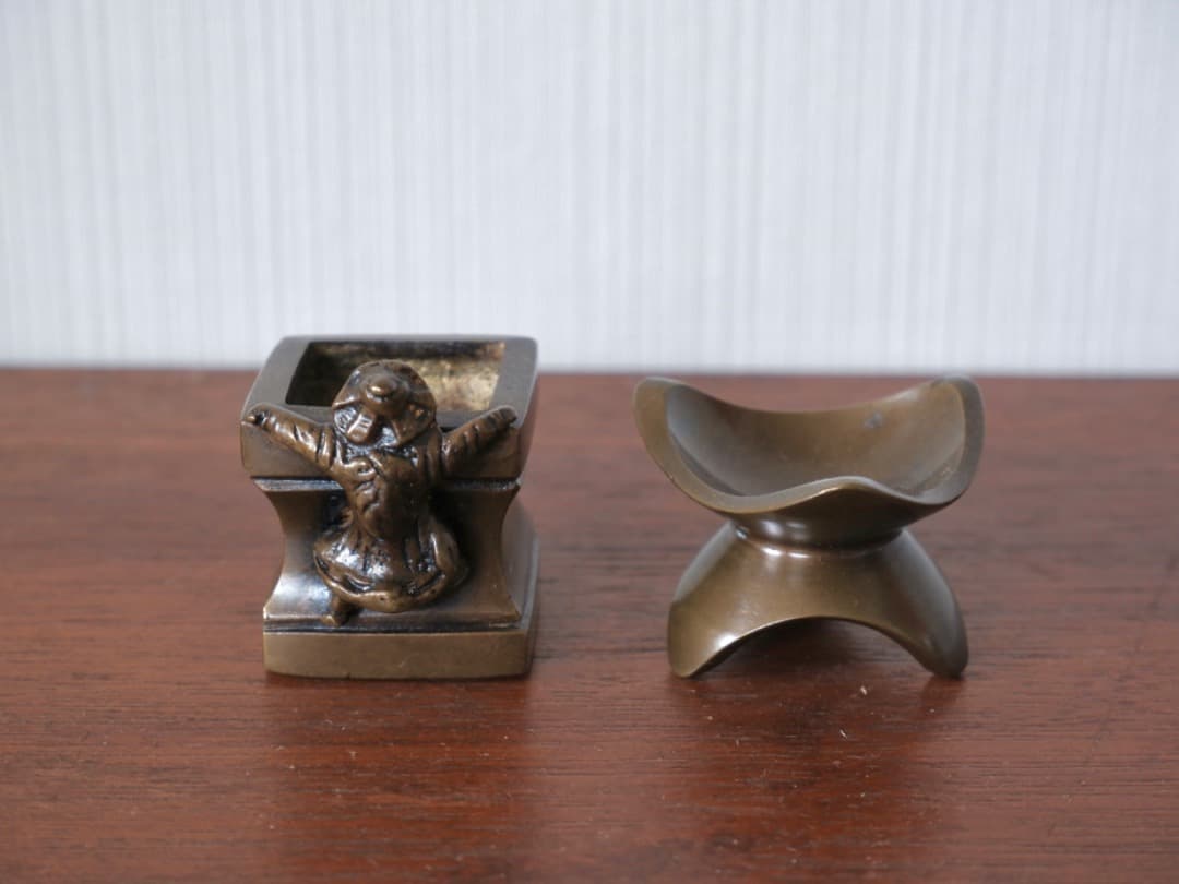 金谷浄雲作 唐銅 七種蓋置 銅製 金属工芸 茶道具 共箱