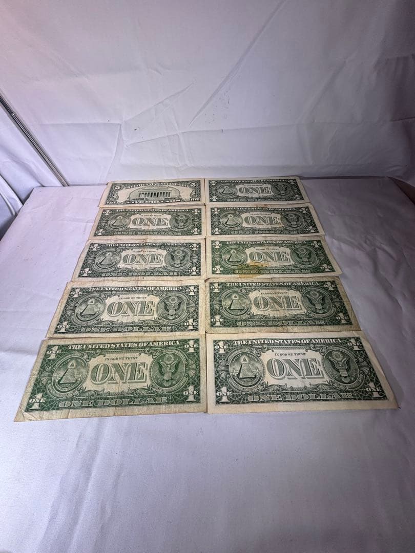 ☆レア☆アメリカ旧紙幣札5ドル1枚.1ドル9枚￼