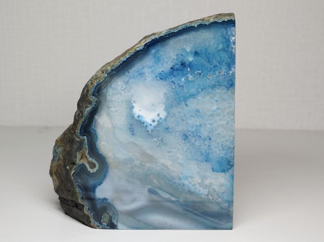 瑪瑙 断面 輪切り 原石 鑑賞石 飾り石 置物 メノウ2点まとめ売り 瑪瑙 断面