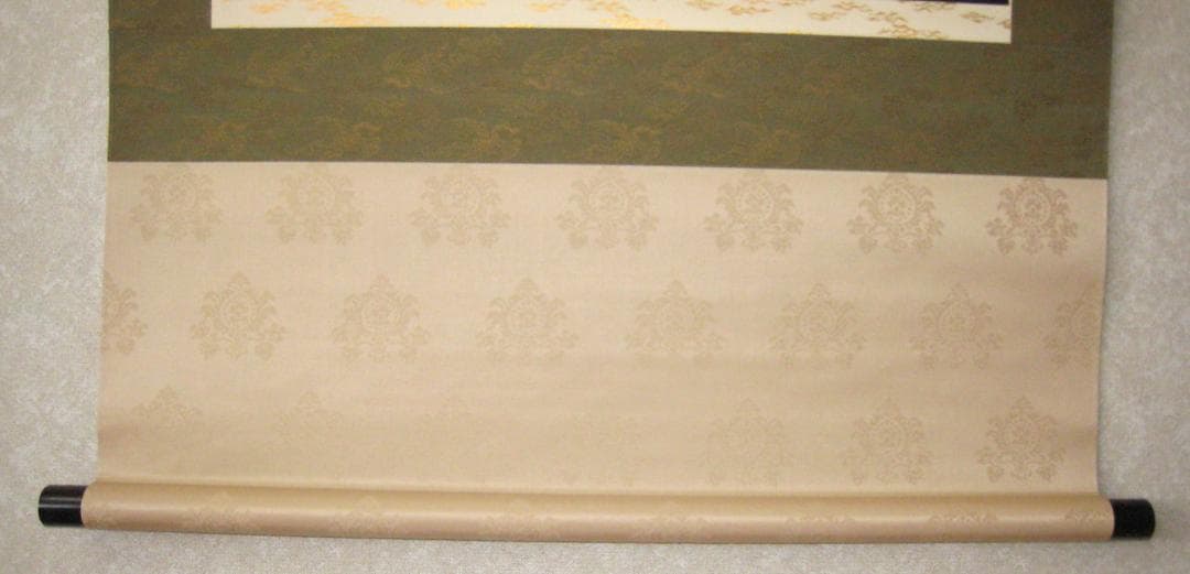 【真筆】掛け軸　富士之山◆長島博山　金泥使用 太巻仕様 共箱・タトウ箱付