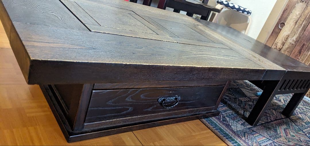 天然木 囲炉裏付きダイニングテーブル 　☆上段のみ
