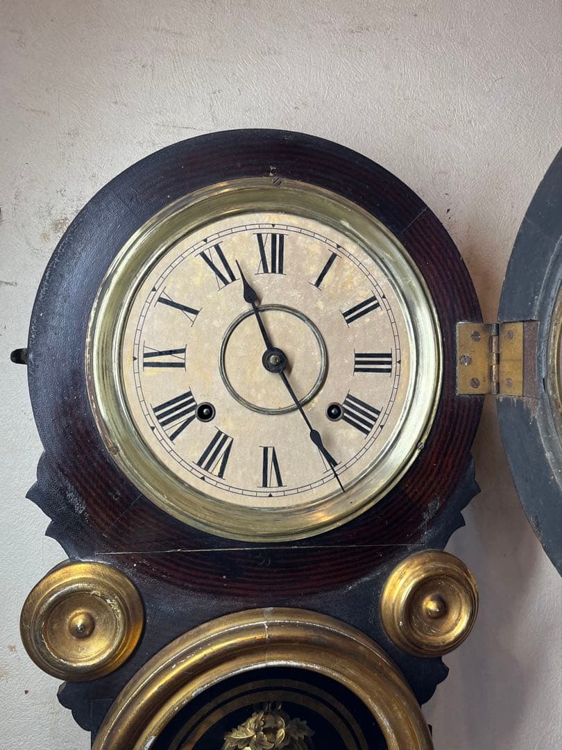 程度良！半打有！イングラハム 金ダルマ　柱時計　古時計　振り子　レトロ　精工舎