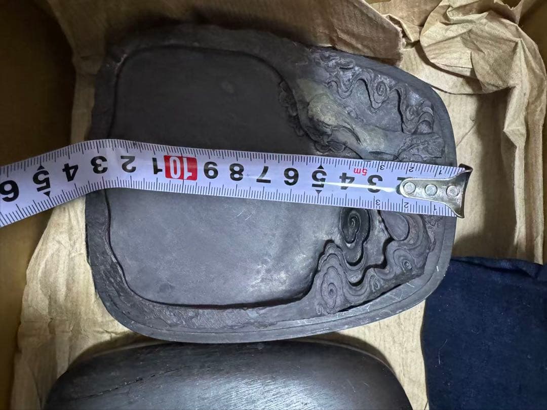 硯　黒　彫刻デザイン