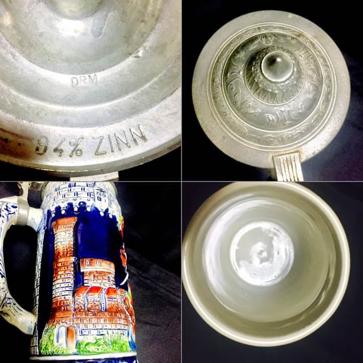 限定品！モールド手作り手塗ドイツ製キング悪竜退治聖ジョージジョッキ