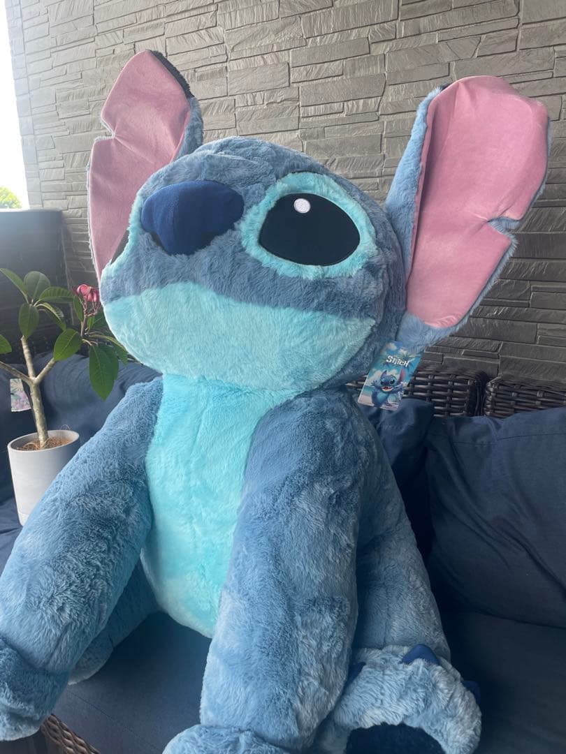 t*I様 スティッチ　巨大　ぬいぐるみ　コストコ　ブランケットつき