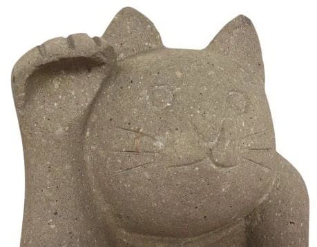 商売繁盛招き猫の彫像 まねき猫 金運招福 置物 庭石 庭園 開運 福寿