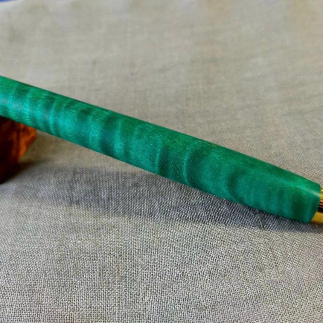 翠】 スタビライズドウッド ハンドメイド 木軸ボールペン G2 ゴールド