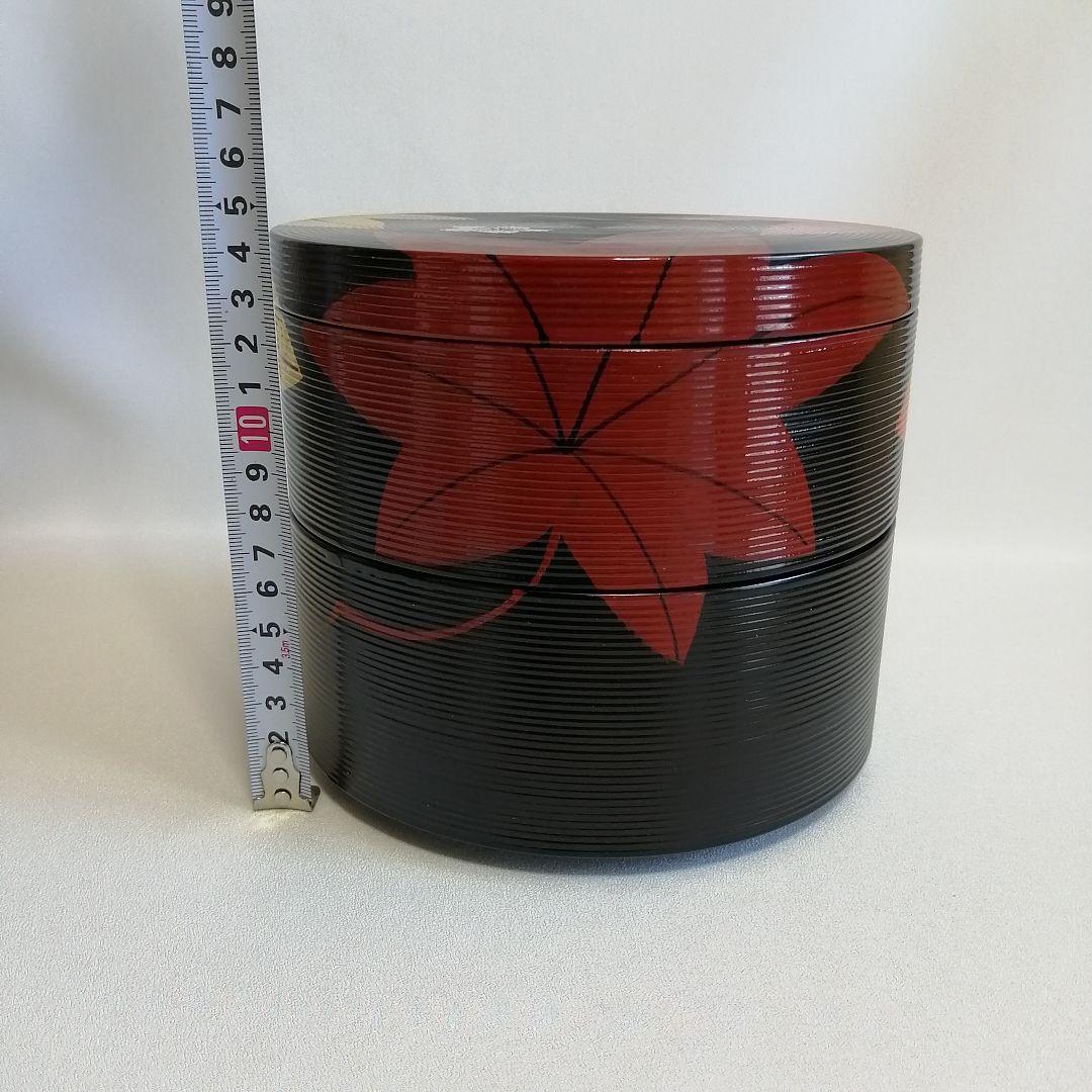 未使用 平安象彦 錦曇 木製 二段重箱 茶道具 和菓子 花見