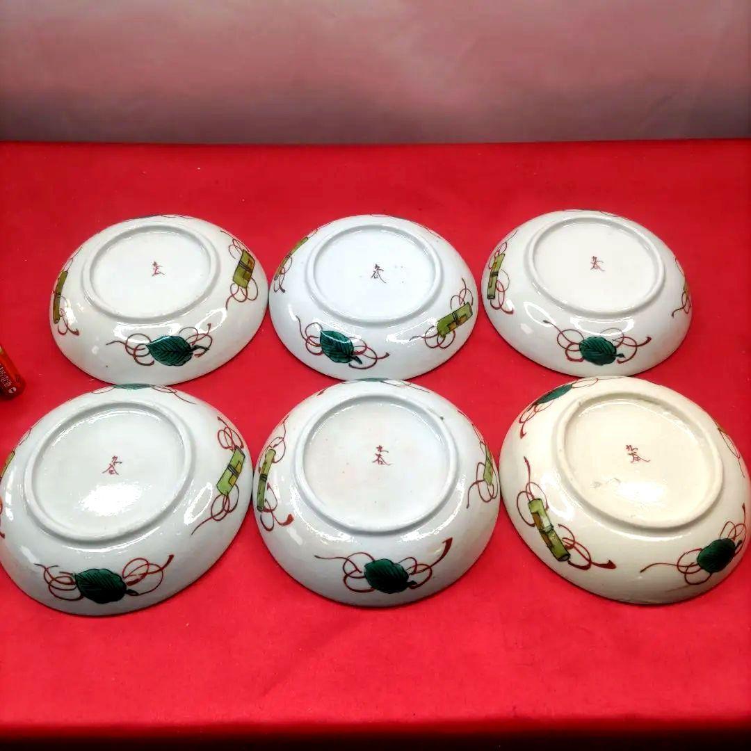 九谷焼　古九谷　色絵　豆皿　小皿　なます皿　6客セット