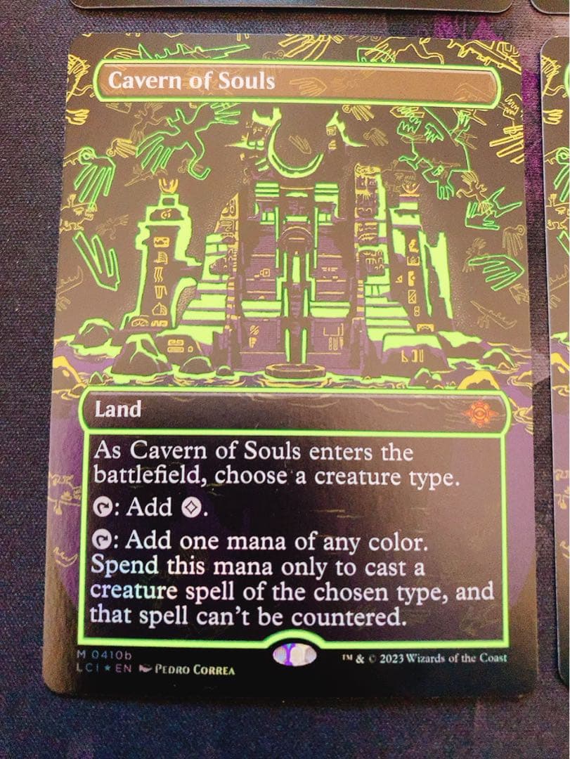 【ネオンfoil 黄色】魂の洞窟　英語　4枚セット