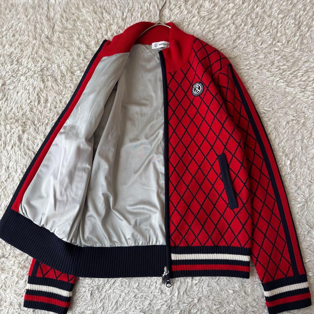 アンパスィ 防風ブルゾン ニットジャケット ジップ ハイネック ゴルフウェア M