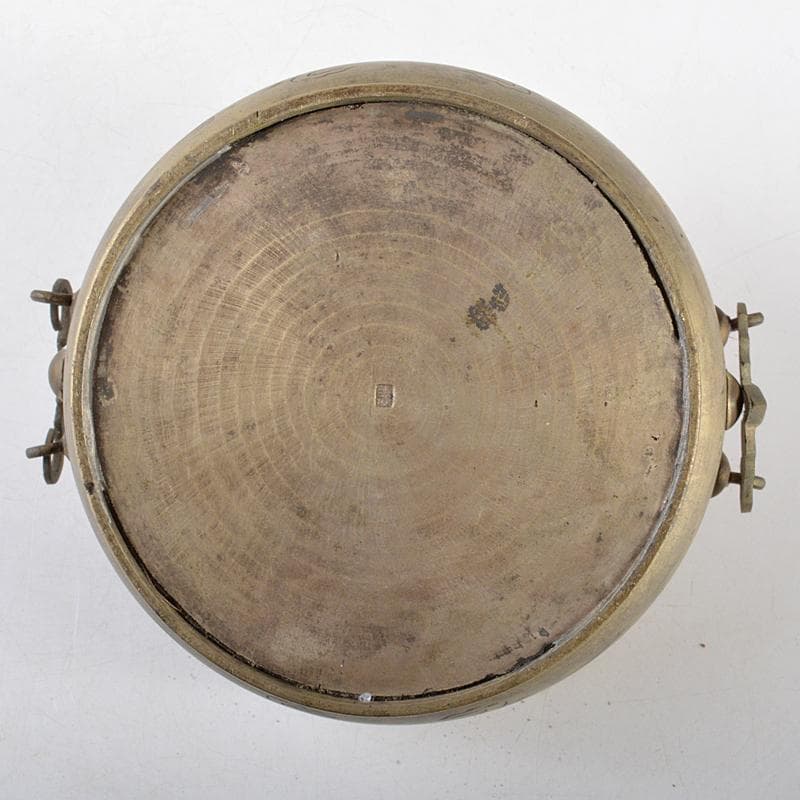 朝鮮美術 李王家美術工場造 蝙蝠手花彫金 神仙炉 宮廷料理器