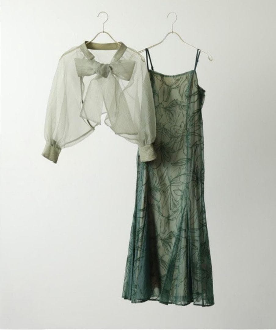 美品 カナ ボウタイ リボン ボレロ ワンピース L 結婚式 大きい ゆったり