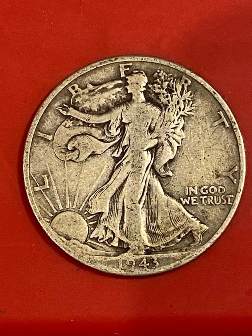 アメリカ1943年製ウォーキングリバティ ハーフダラー銀貨 - メルカリ