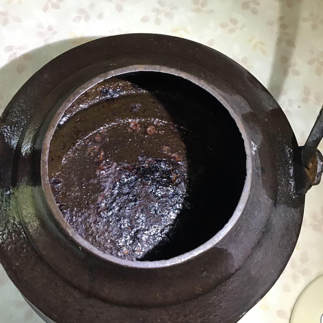 囲炉裏，火鉢様 時代物 大鉄瓶 3L容量