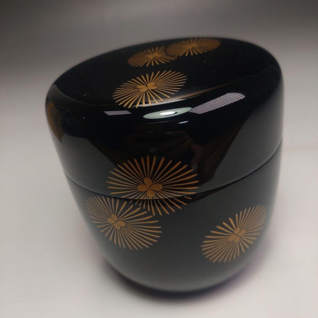 イ162 棗『而妙斎好唐松蒔絵 大棗』『中林香雪 共箱』