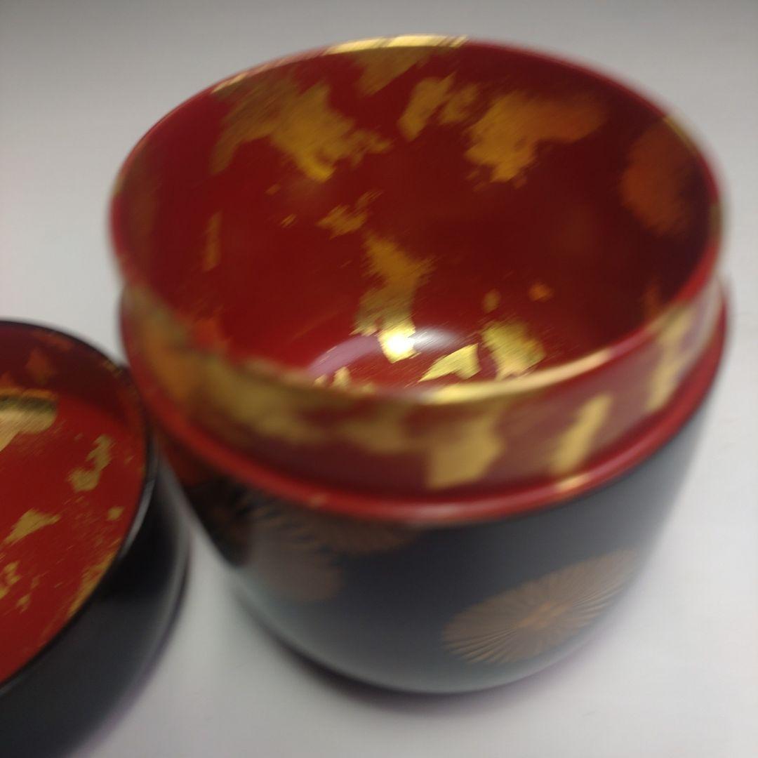 イ162 棗『而妙斎好唐松蒔絵 大棗』『中林香雪 共箱』