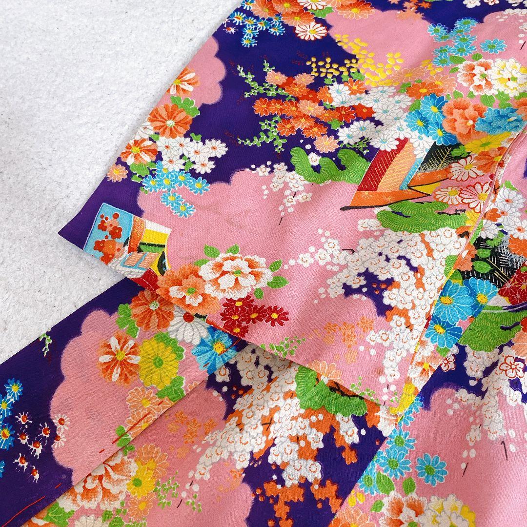 七五三 2歳 3歳 正絹 アンティーク 着物 被布 ビーズバッグ 草履 セット