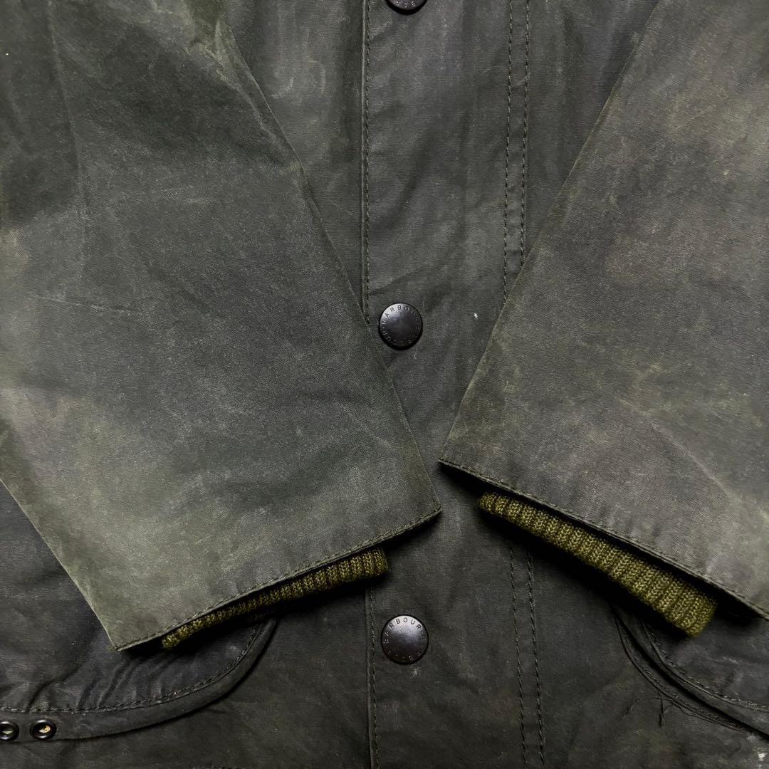 ニ*ー様 美品 Barbour ビデイル 英国 ワックスジャケット グリーン S