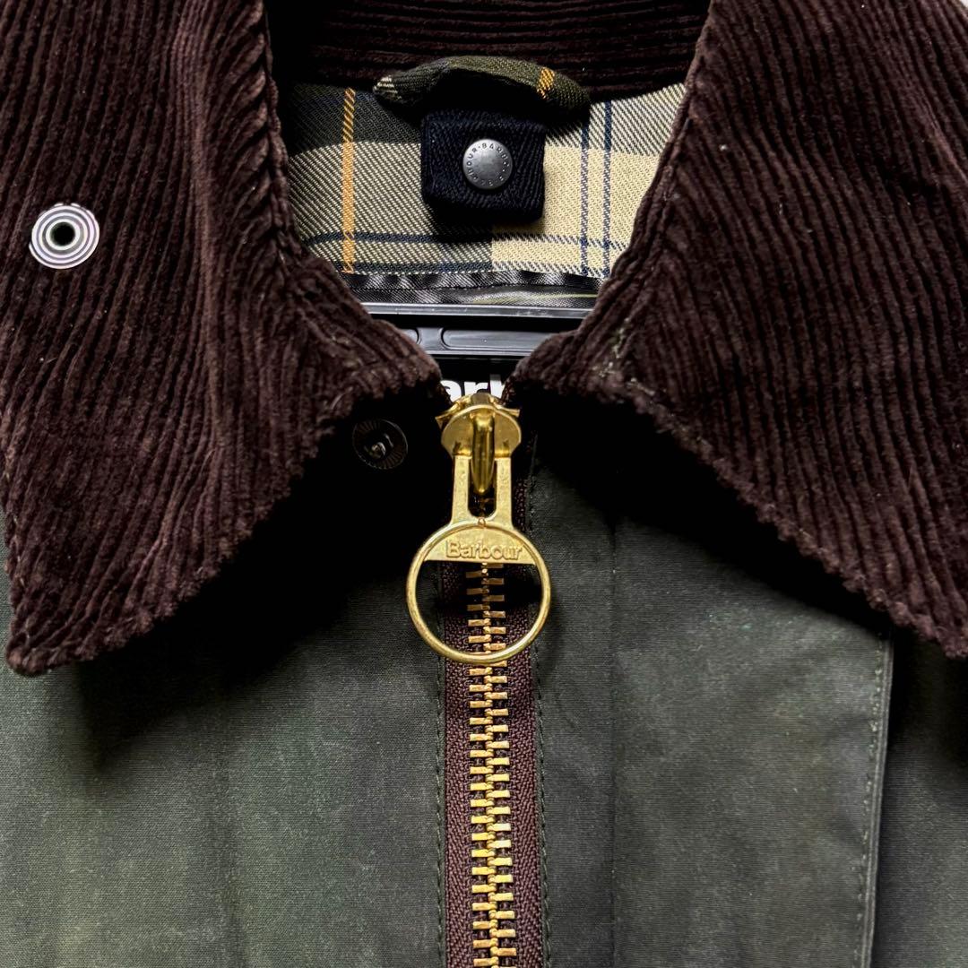 ニ*ー様 美品 Barbour ビデイル 英国 ワックスジャケット グリーン S