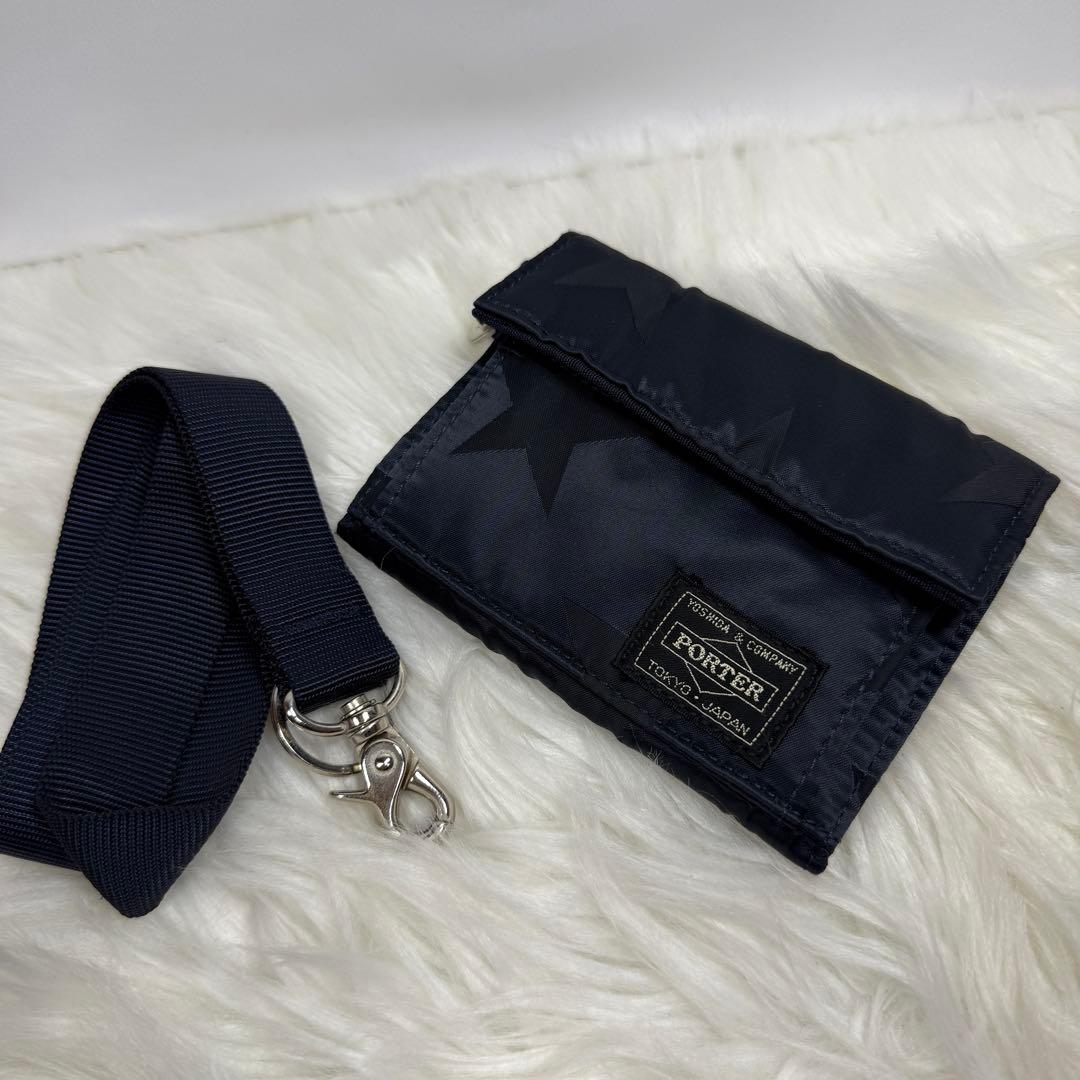 [未使用級] PORTER FLAG Wallet 三つ折財布 星