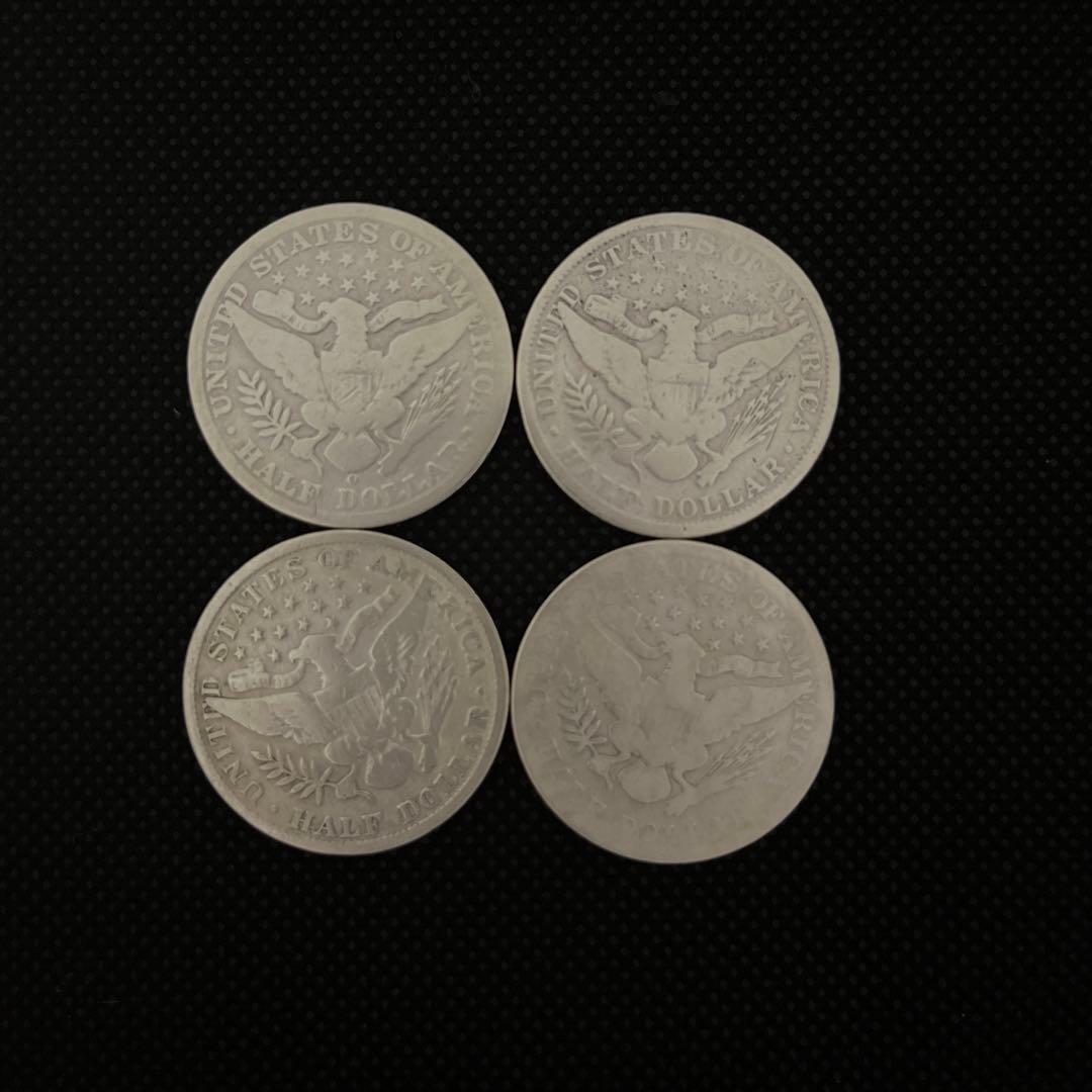 ○1899年4枚○ アメリカ バーバーハーフダラー 銀貨 V118244868