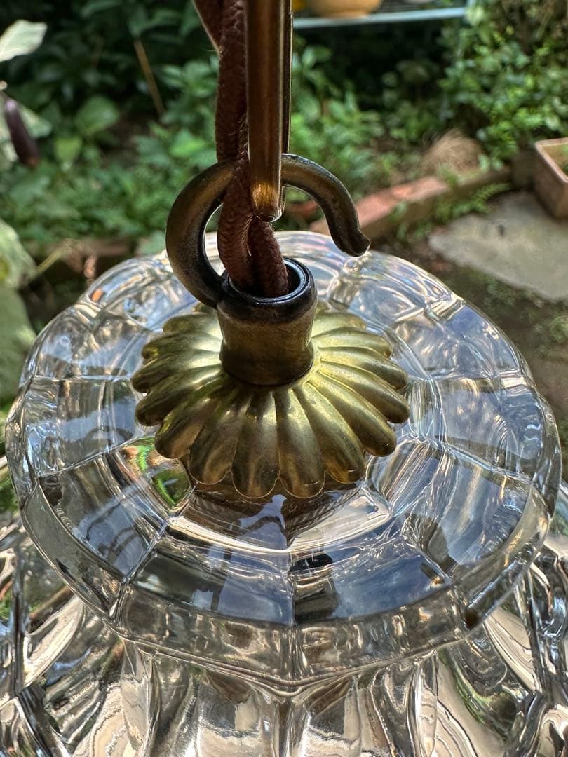 20s フランス アンティーク 希少なクランベリーガラスの螺旋模様