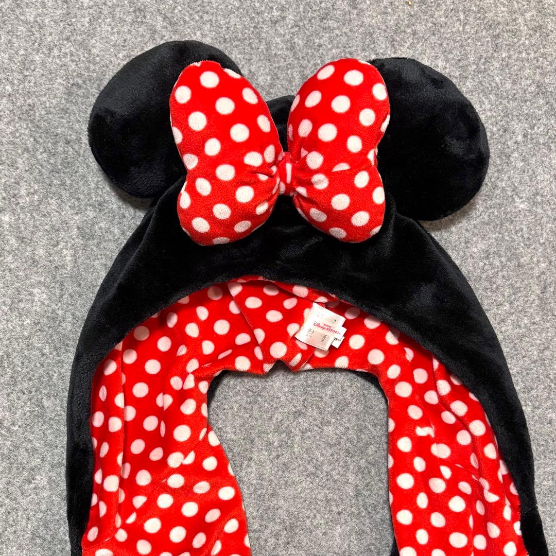 ディズニー ミニー ファンキャップ マフラー 手袋 赤 ドット