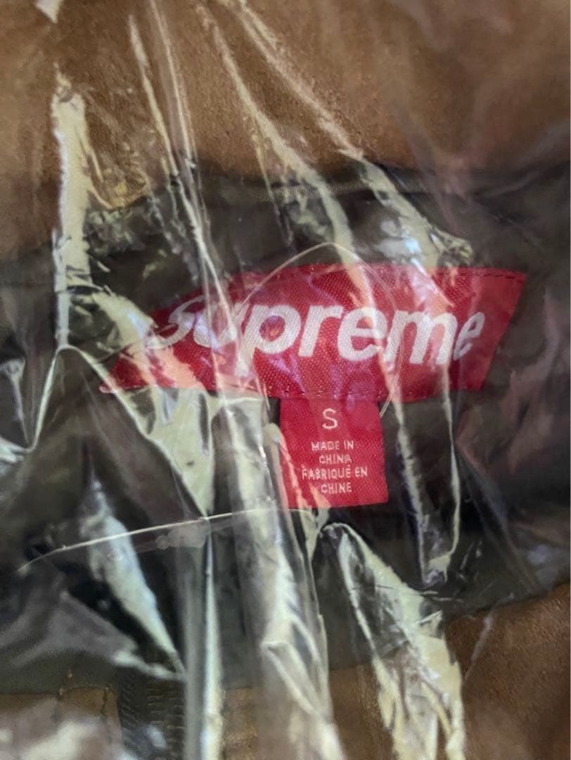 Sサイズ Supreme Leather Collar Jacket Olive