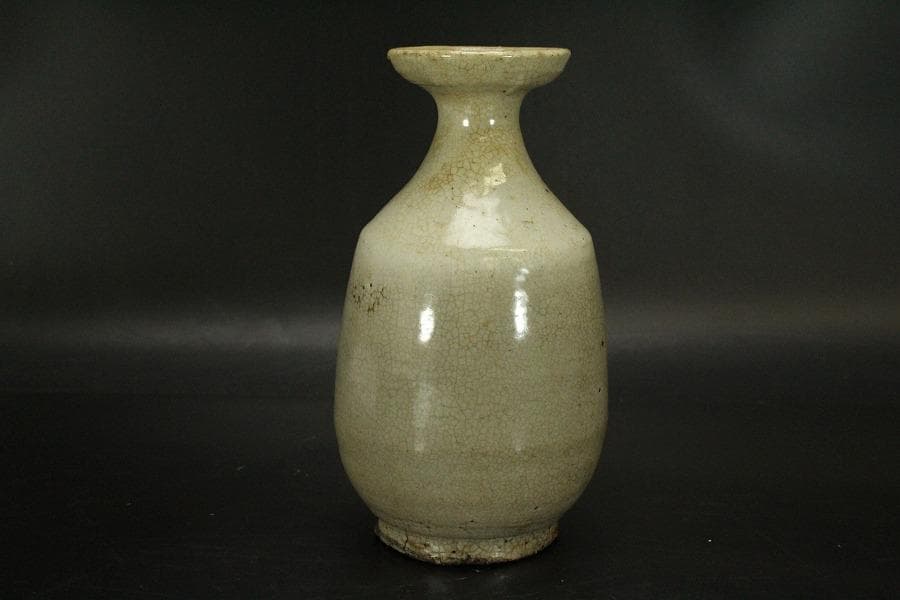 骨董 李朝 白磁 瓶 時代物(A445)
