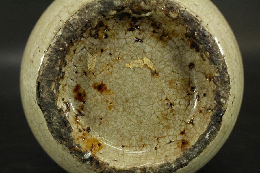 骨董 李朝 白磁 瓶 時代物(A445)