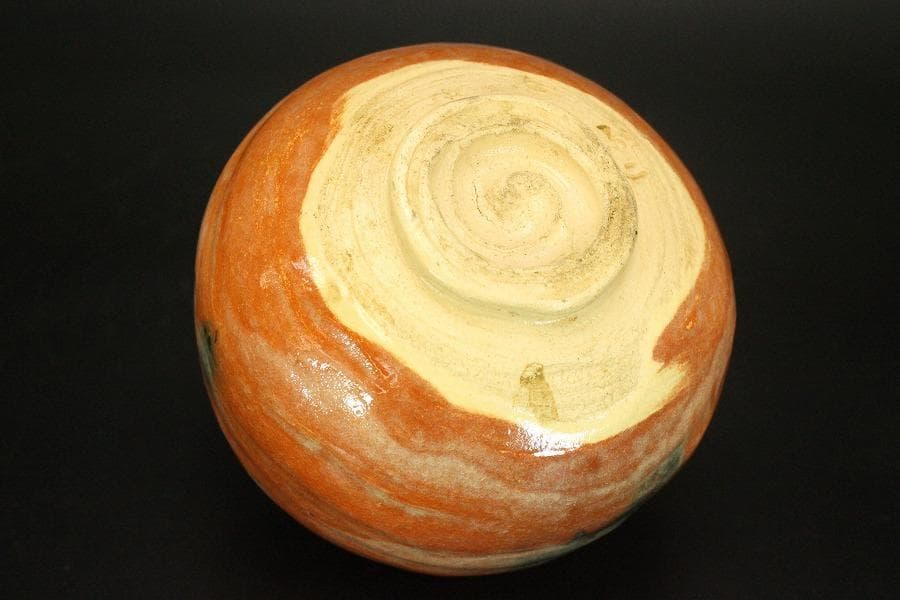 茶道具 不二見焼 赤茶碗 四世 不二山人 共箱(メ1486)