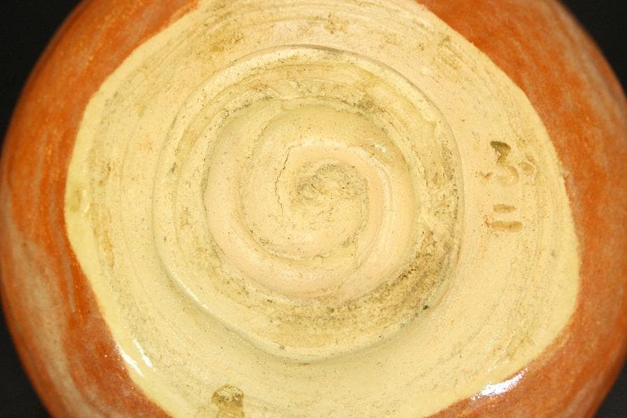 茶道具 不二見焼 赤茶碗 四世 不二山人 共箱(メ1486)