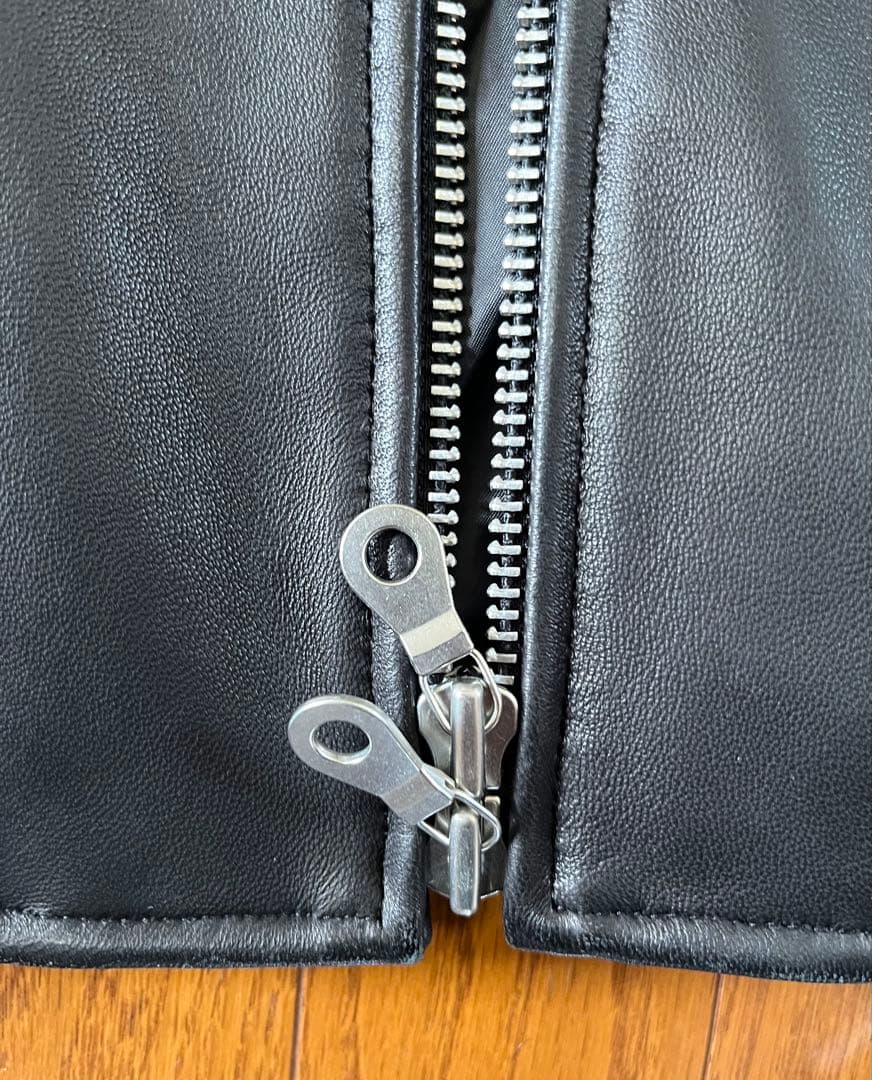 ◇shipsシップス 本革ラムレザージャケット シングル黒L アローズ